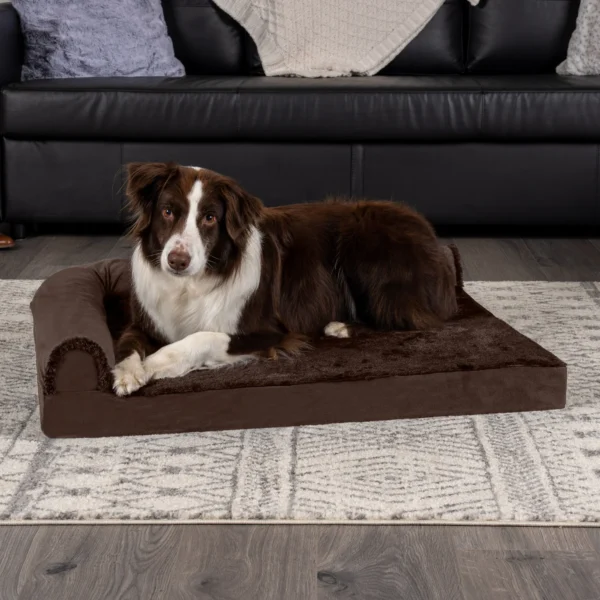Deluxe Chaise Lounge Dog Bed - Plush & Velvet - Image 3