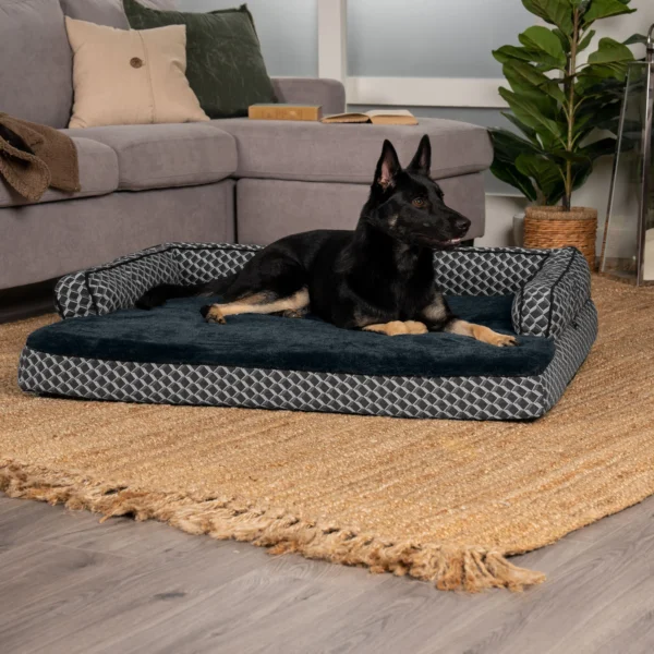 Sofa Dog Bed - Plush & Diamond Decor Comfy Couch - Image 5