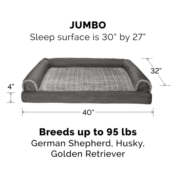 Sofa Dog Bed - Luxe Fur & Performance Linen - Image 9