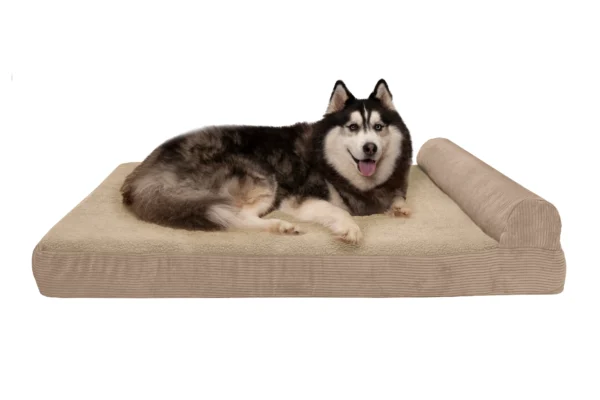 Chaise Lounge Dog Bed - Faux Fleece & Corduroy - Image 54