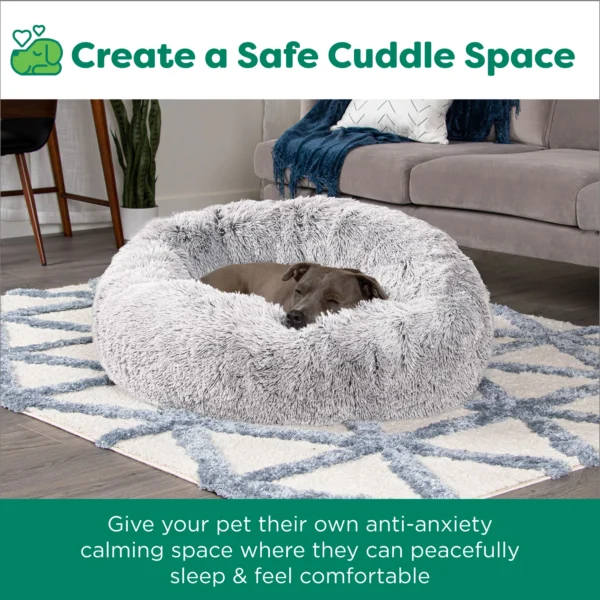 Calming Cuddler Long Fur Donut Dog Bed - Image 17