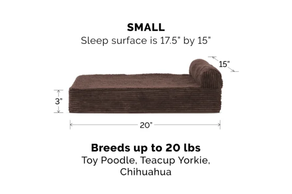 Chaise Lounge Dog Bed - Faux Fleece & Corduroy - Image 7
