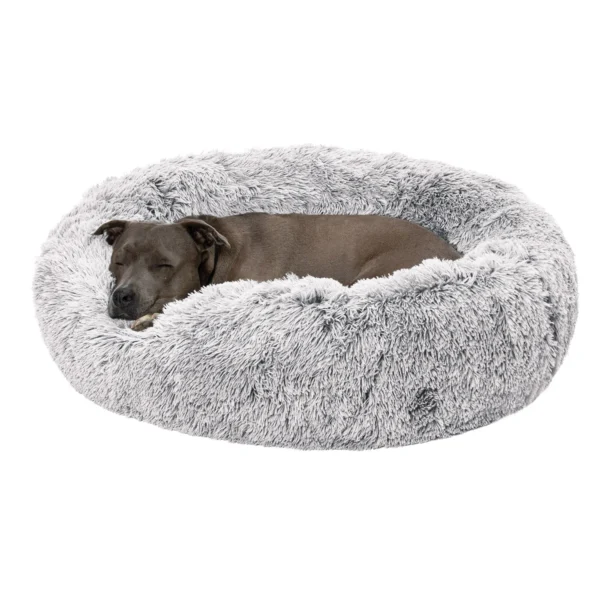 Calming Cuddler Long Fur Donut Dog Bed - Image 6