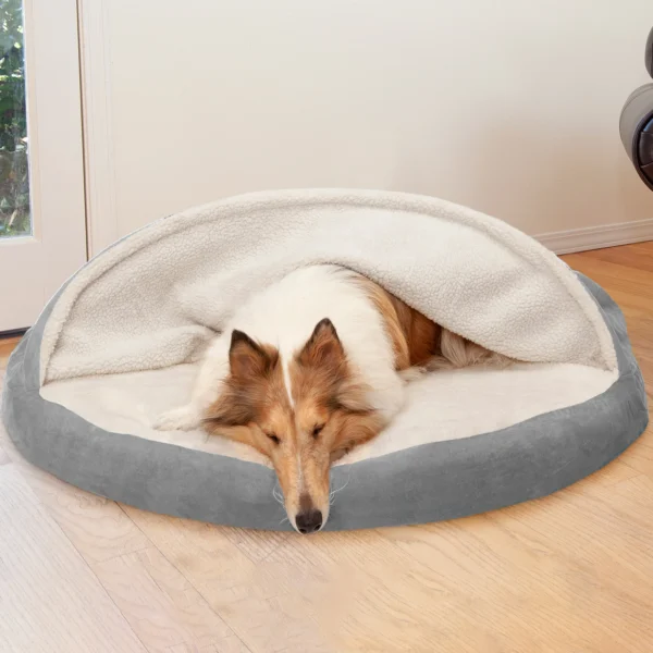 Snuggery Burrow Dog Bed - Faux Sheepskin - Image 35