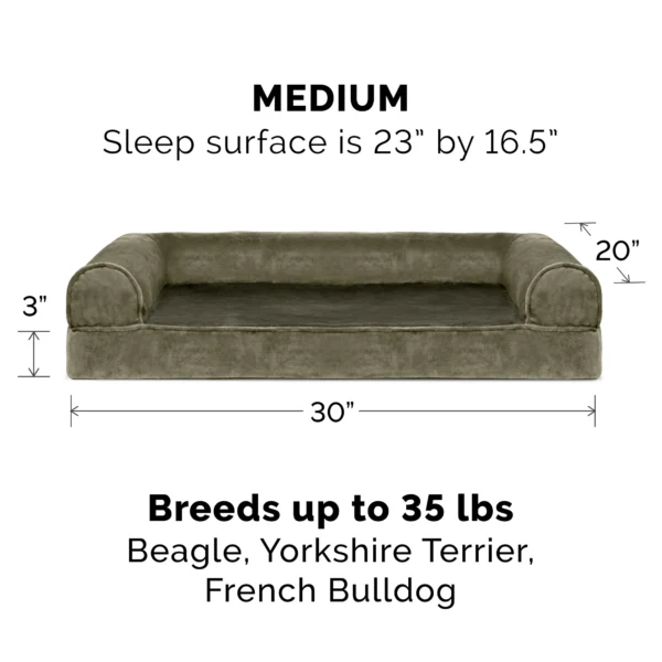 Sofa Dog Bed - Faux Fur & Velvet - Image 9