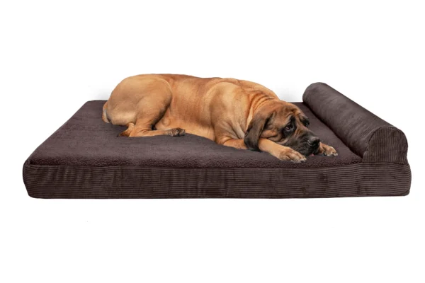 Chaise Lounge Dog Bed - Faux Fleece & Corduroy - Image 6