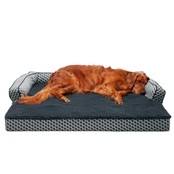 Sofa Dog Bed - Plush & Diamond Decor Comfy Couch - Image 27