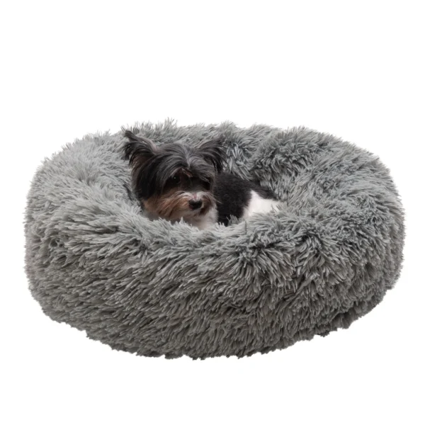 Calming Cuddler Long Fur Donut Dog Bed - Image 26