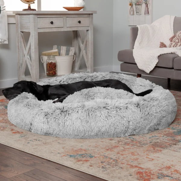 Calming Cuddler Long Fur Donut Dog Bed - Image 47