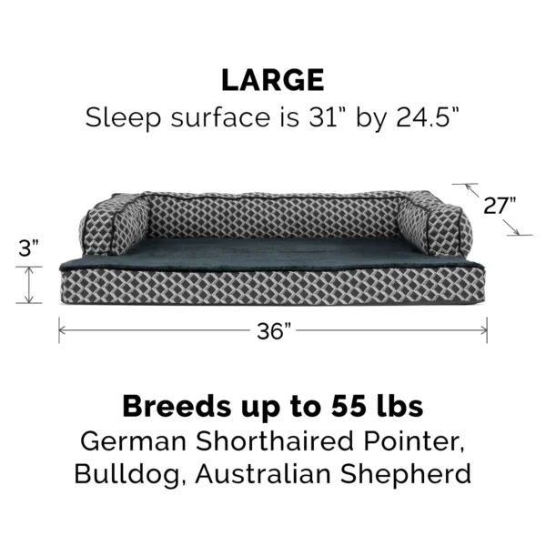 Sofa Dog Bed - Plush & Diamond Decor Comfy Couch - Image 8