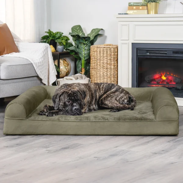 Sofa Dog Bed - Faux Fur & Velvet - Image 3