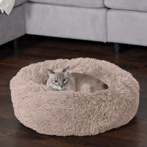 Calming Cuddler Long Fur Donut Dog Bed - Image 39