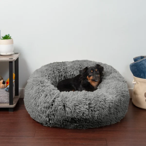 Calming Cuddler Long Fur Donut Dog Bed - Image 50