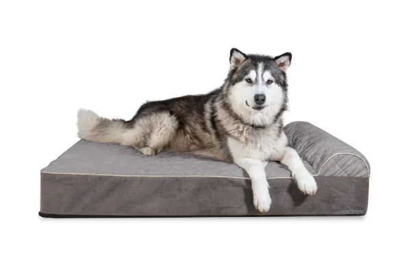 Goliath Chaise Lounge Dog Bed - Quilted Faux Fur & Velvet - Image 12