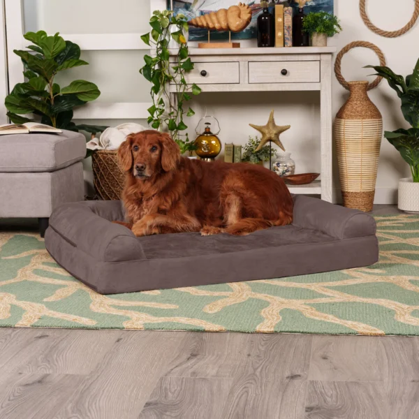Sofa Dog Bed - Faux Fur & Velvet - Image 6
