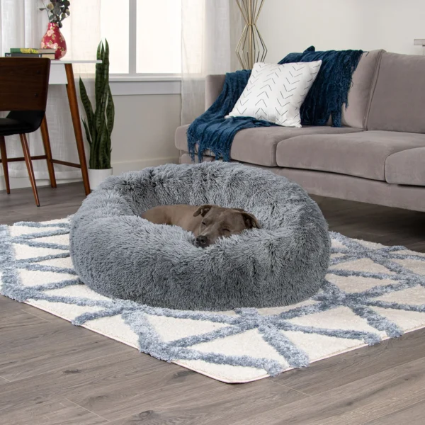 Calming Cuddler Long Fur Donut Dog Bed - Image 51
