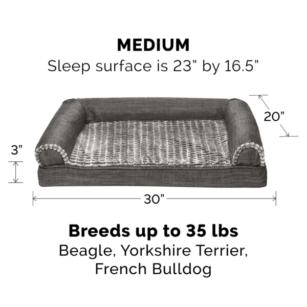 Sofa Dog Bed - Luxe Fur & Performance Linen - Image 5