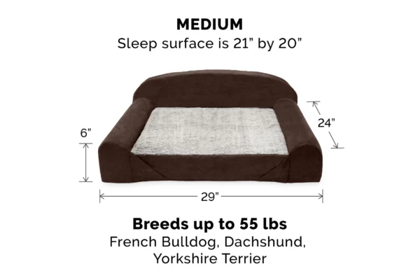 Sofa Dog Bed - Faux Fur & Backed Suede Orthopedic Luxury Edition - Image 5