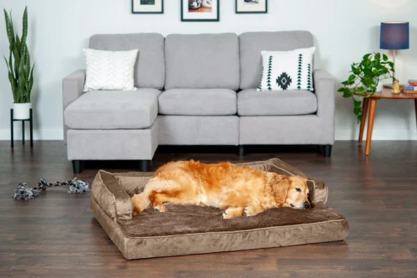 Sofa Dog Bed - Plush & Velvet Comfy Couch - Image 15