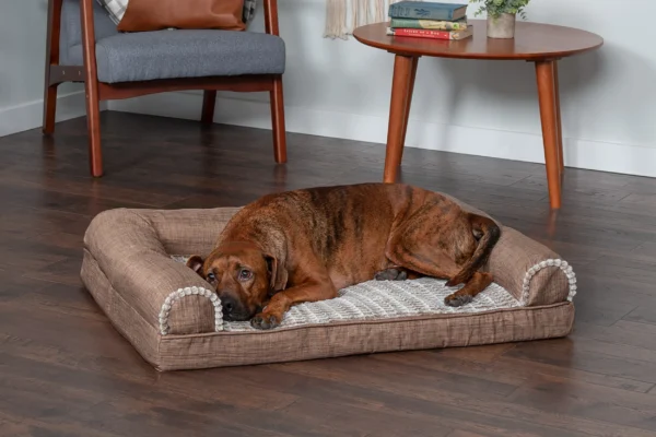 Sofa Dog Bed - Luxe Fur & Performance Linen - Image 3