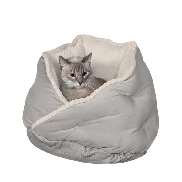 Minky Faux Fur & Velvet Hug Pet Bed - Image 12