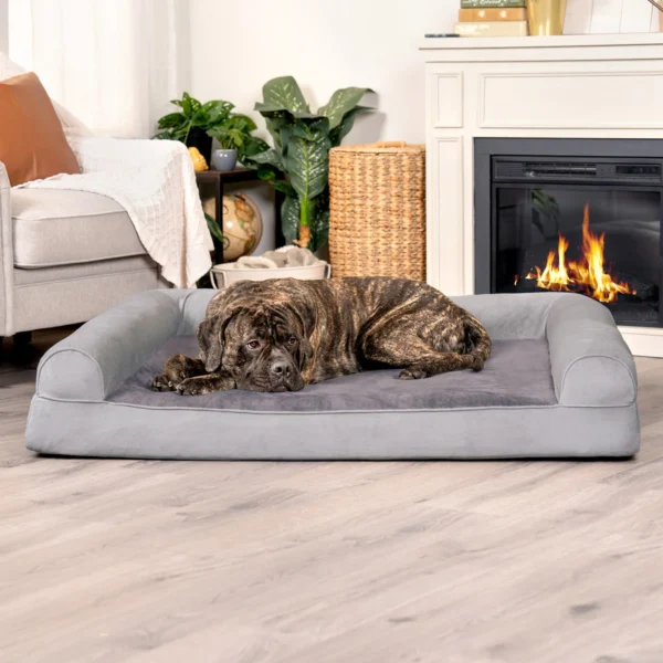 Sofa Dog Bed - Faux Fur & Velvet - Image 8