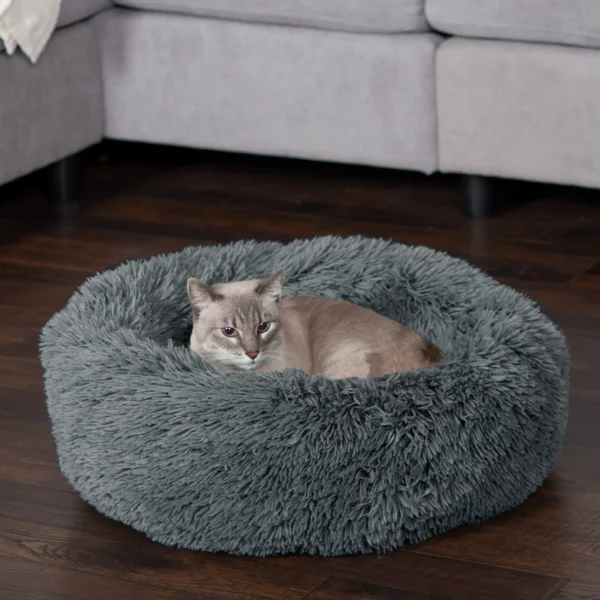 Calming Cuddler Long Fur Donut Dog Bed - Image 9