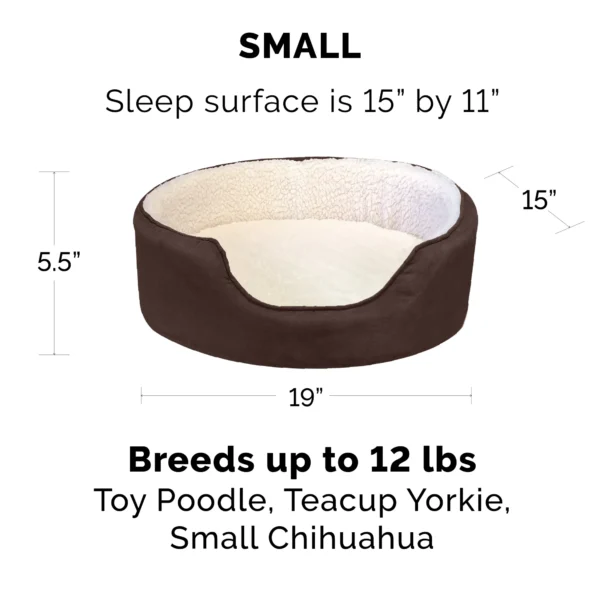 Oval Dog Bed - Faux Sheepskin & Suede - Image 7