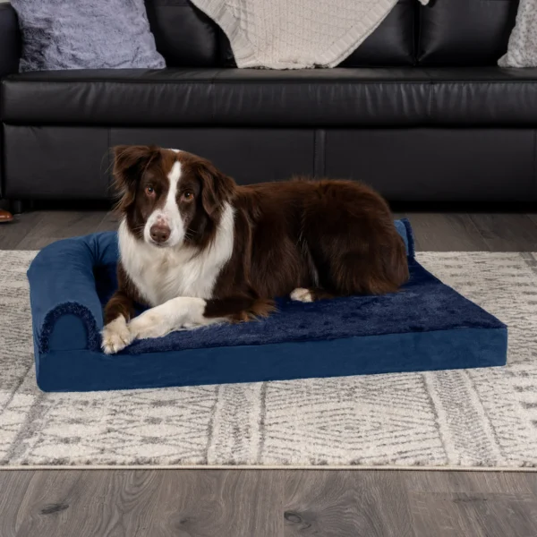 Deluxe Chaise Lounge Dog Bed - Plush & Velvet - Image 5