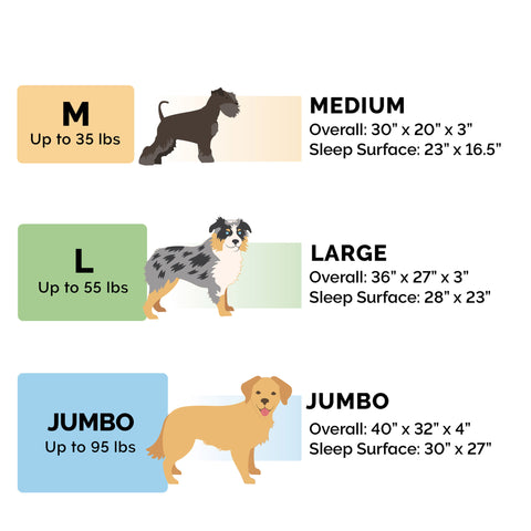 Size Chart - FurHaven Plush Faux Fur & Diamond Print Nest-top Sofa Bed