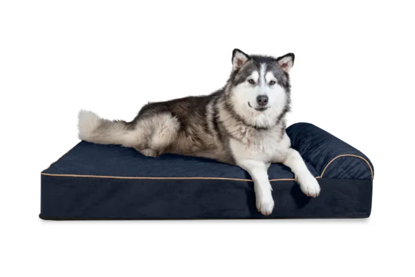 Goliath Chaise Lounge Dog Bed - Quilted Faux Fur & Velvet - Image 22