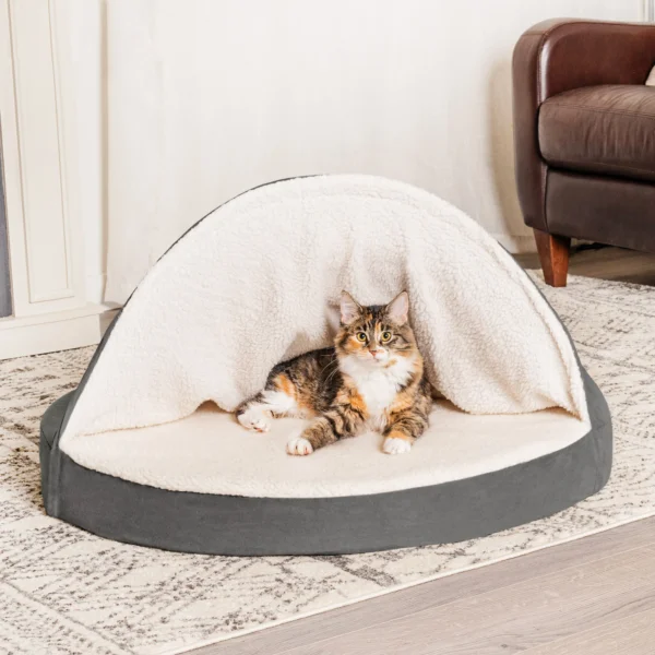 Snuggery Burrow Dog Bed - Faux Sheepskin - Image 3