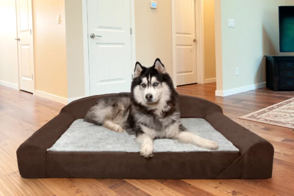 Sofa Dog Bed - Faux Fur & Backed Suede Orthopedic Luxury Edition - Image 14