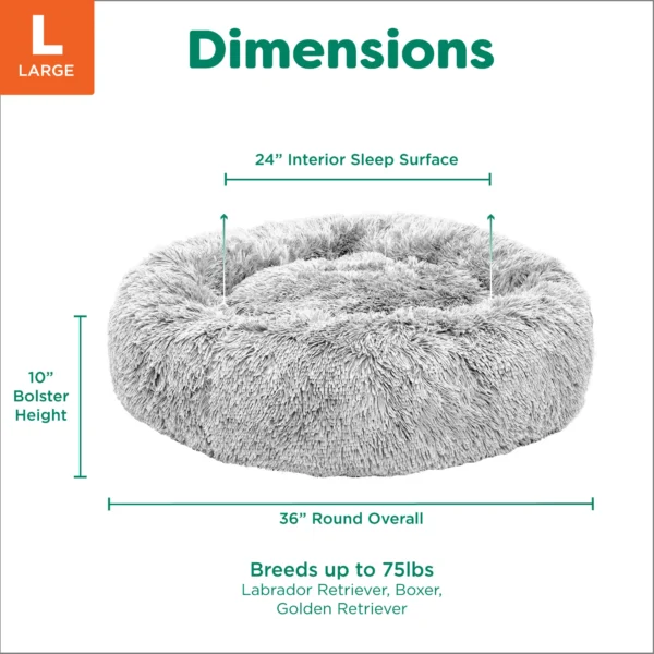 Calming Cuddler Long Fur Donut Dog Bed - Image 25