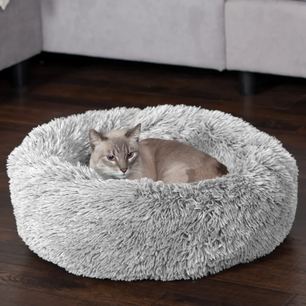 Calming Cuddler Long Fur Donut Dog Bed - Image 5