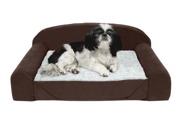 Sofa Dog Bed - Faux Fur & Backed Suede Orthopedic Luxury Edition - Image 2