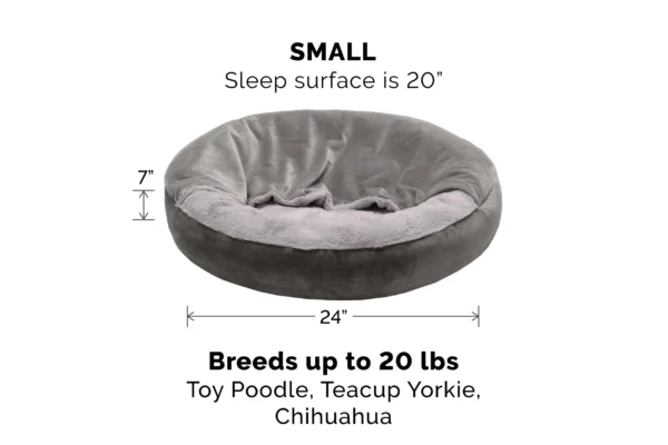Wave Faux Fur & Velvet Hooded Donut Dog Bed - Image 9