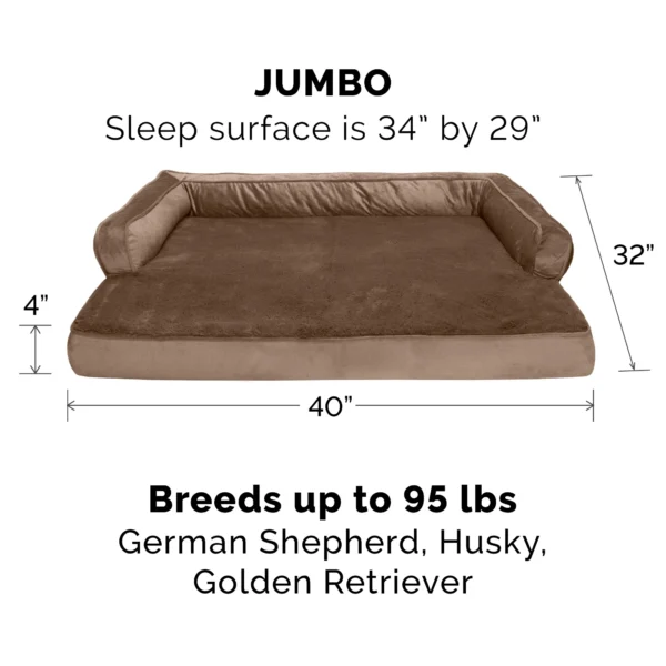 Sofa Dog Bed - Plush & Velvet Comfy Couch - Image 9