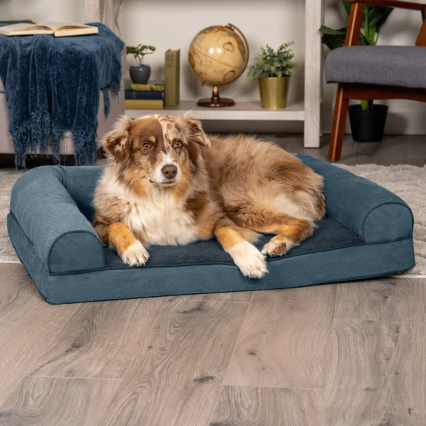 Sofa Dog Bed - Faux Fleece & Chenille - Image 4