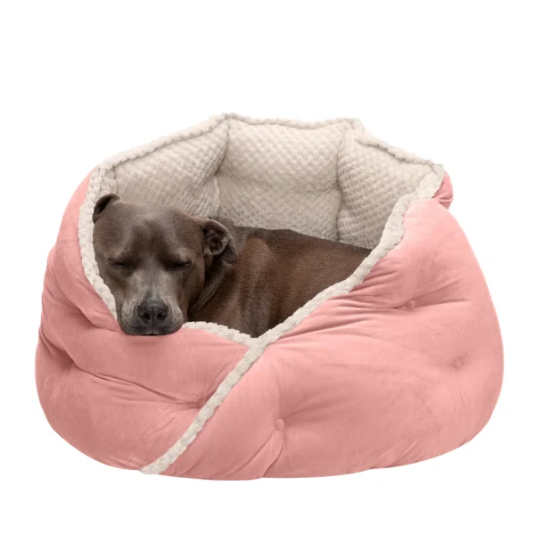 Minky Faux Fur & Velvet Hug Pet Bed - Image 16
