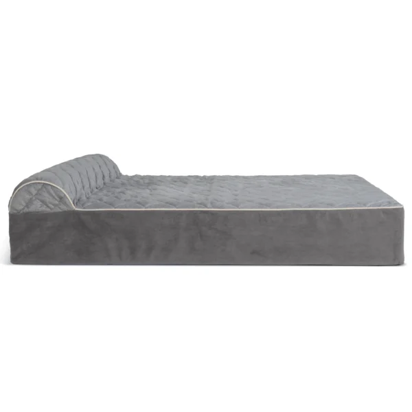 Goliath Chaise Lounge Dog Bed - Quilted Faux Fur & Velvet