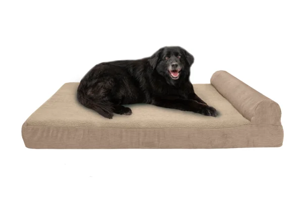Chaise Lounge Dog Bed - Faux Fleece & Corduroy - Image 45