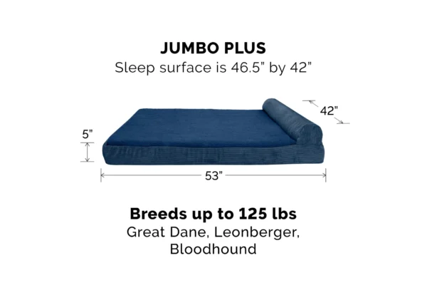 Chaise Lounge Dog Bed - Faux Fleece & Corduroy - Image 9