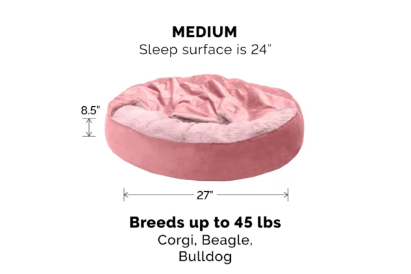 Wave Faux Fur & Velvet Hooded Donut Dog Bed - Image 10