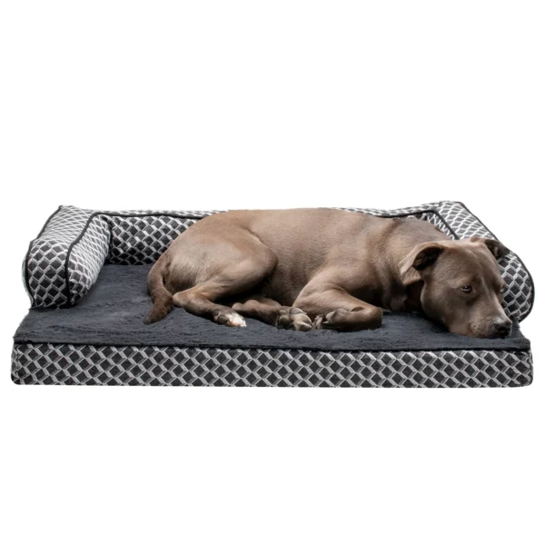 Sofa Dog Bed - Plush & Diamond Decor Comfy Couch - Image 23