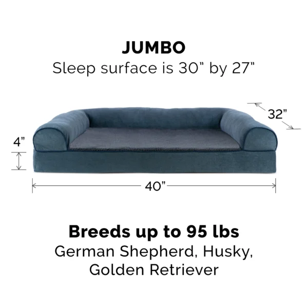 Sofa Dog Bed - Faux Fleece & Chenille - Image 10