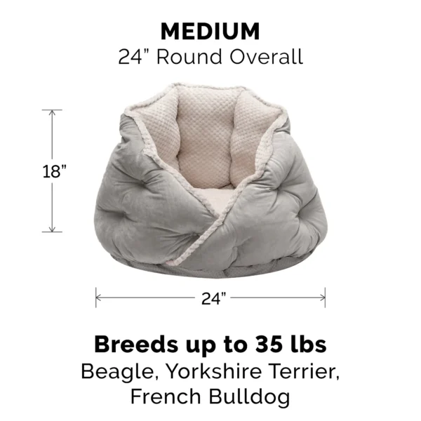 Minky Faux Fur & Velvet Hug Pet Bed - Image 10