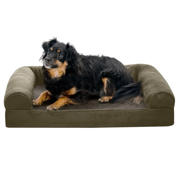 Sofa Dog Bed - Faux Fur & Velvet - Image 16