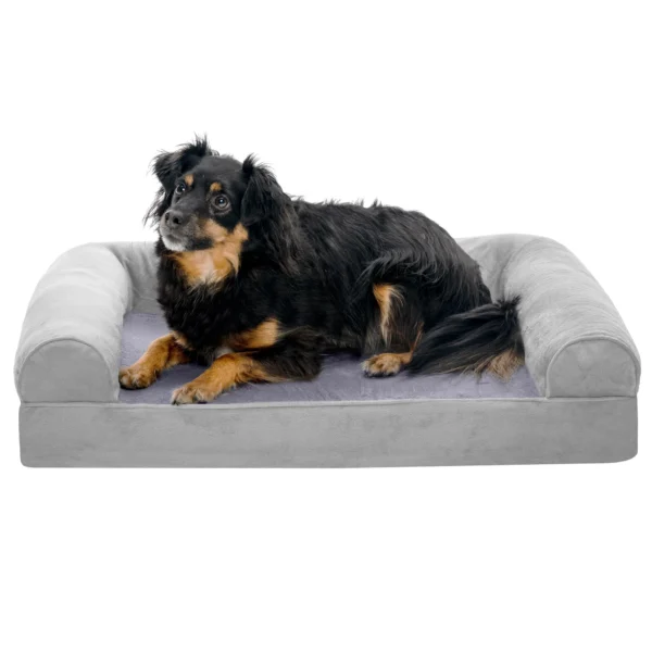 Sofa Dog Bed - Faux Fur & Velvet - Image 14