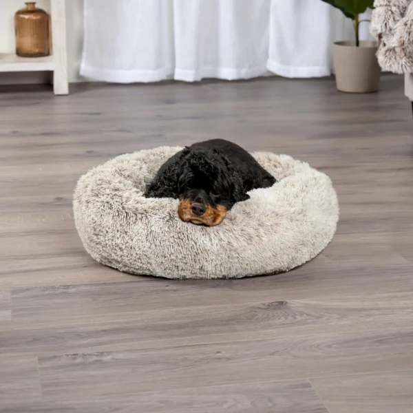 Calming Cuddler Long Fur Donut Dog Bed - Image 35